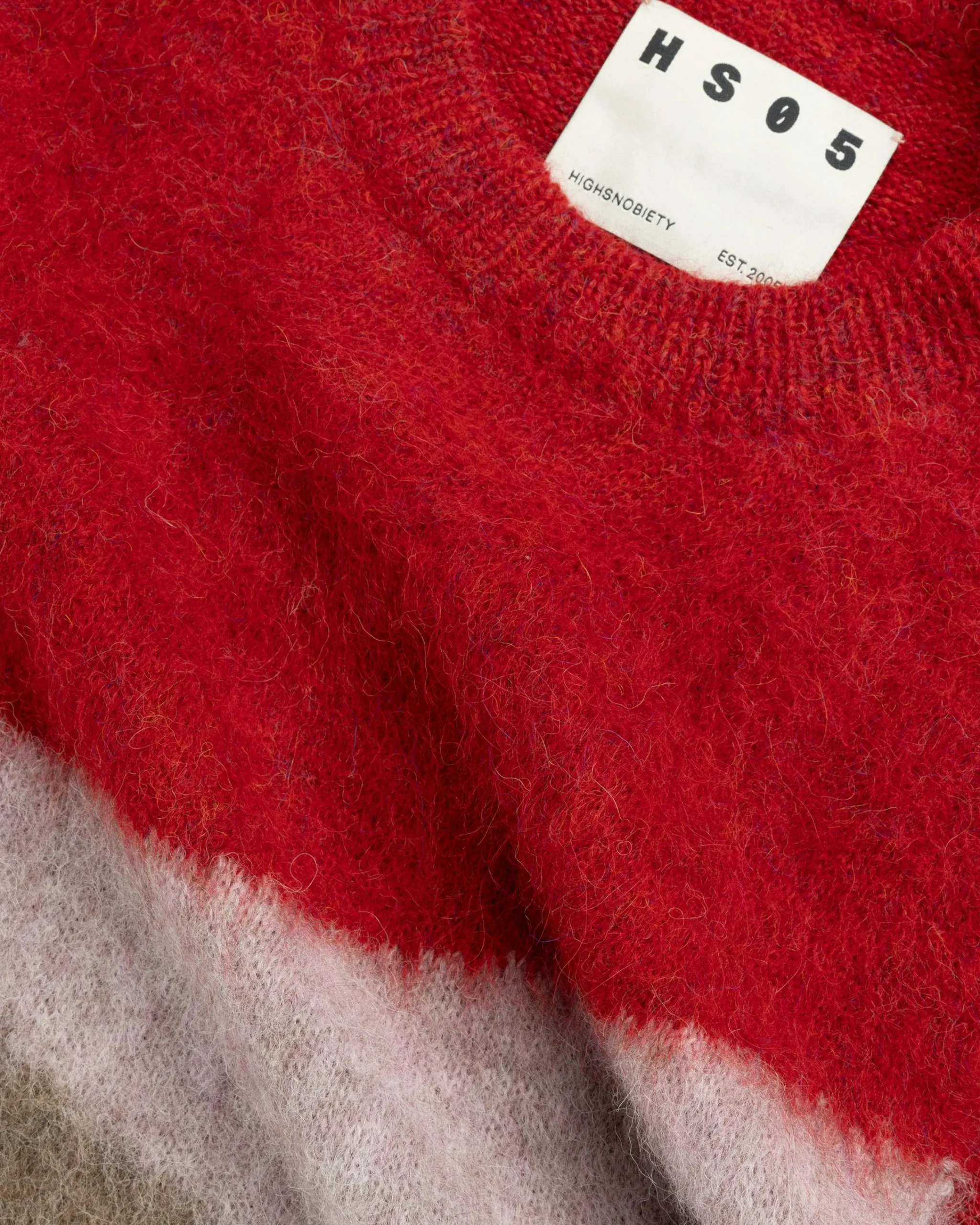 Highsnobiety HS05 Alpaca Abstract Sweater Vest Red/Blue- Knitwear