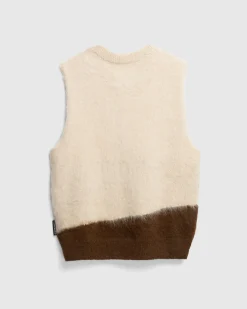 Highsnobiety HS05 Alpaca Abstract Sweater Vest Beige/Brown- Knitwear