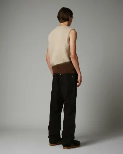 Highsnobiety HS05 Alpaca Abstract Sweater Vest Beige/Brown- Knitwear