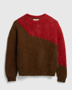 Highsnobiety HS05 Alpaca Abstract Wave Sweater Brown/Red- Knitwear