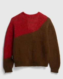 Highsnobiety HS05 Alpaca Abstract Wave Sweater Brown/Red- Knitwear