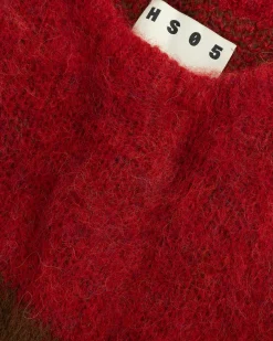 Highsnobiety HS05 Alpaca Abstract Wave Sweater Brown/Red- Knitwear