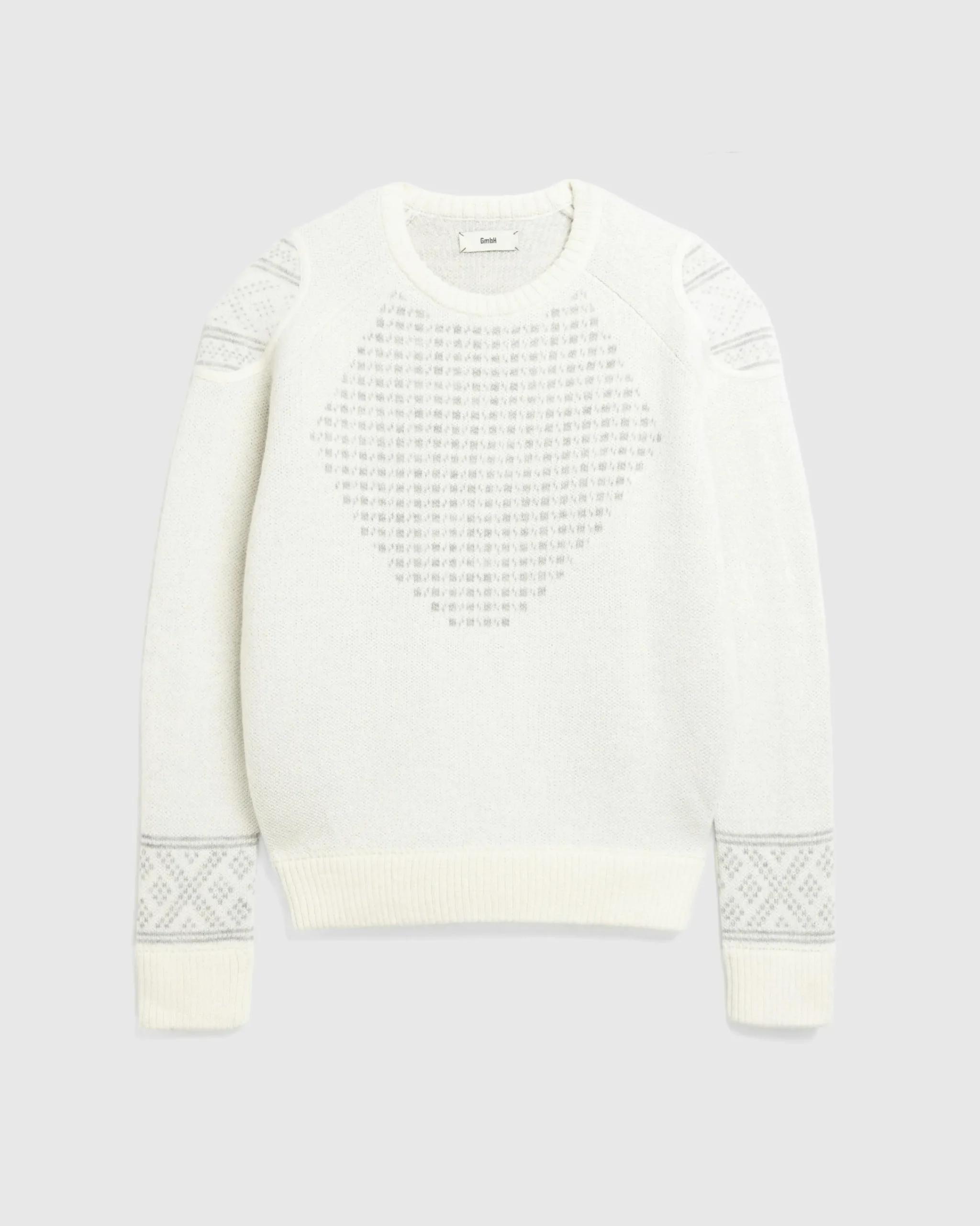 GmbH Alpaca Wool Blend Knit Jumper Off White/Grey- Knitwear