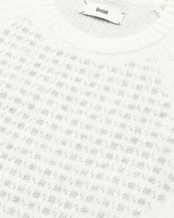 GmbH Alpaca Wool Blend Knit Jumper Off White/Grey- Knitwear