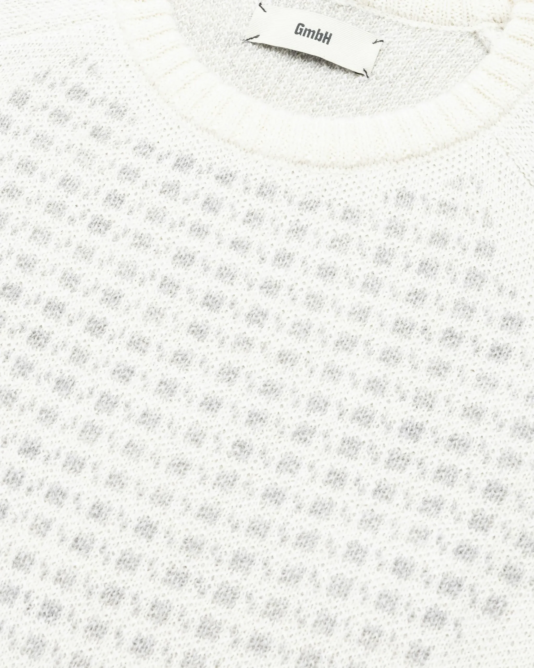 GmbH Alpaca Wool Blend Knit Jumper Off White/Grey- Knitwear