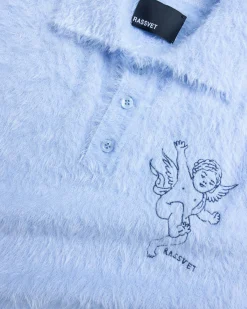 Rassvet ANGEL MOHAIR POLO KNIT LIGHT BLUE- Tops