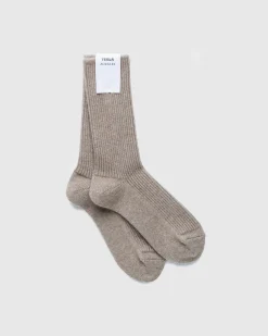 Tekla Baby Cashmere Night Socks Natural Brown- Socks