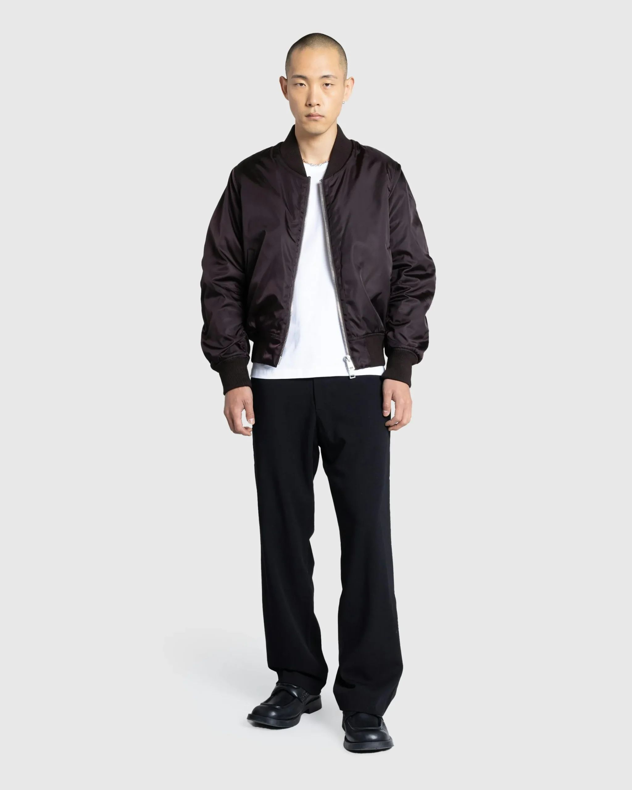 Meta Campania Collective Bastien Nylon Cropped Bomber Dark Chocolate Brown- Outerwear