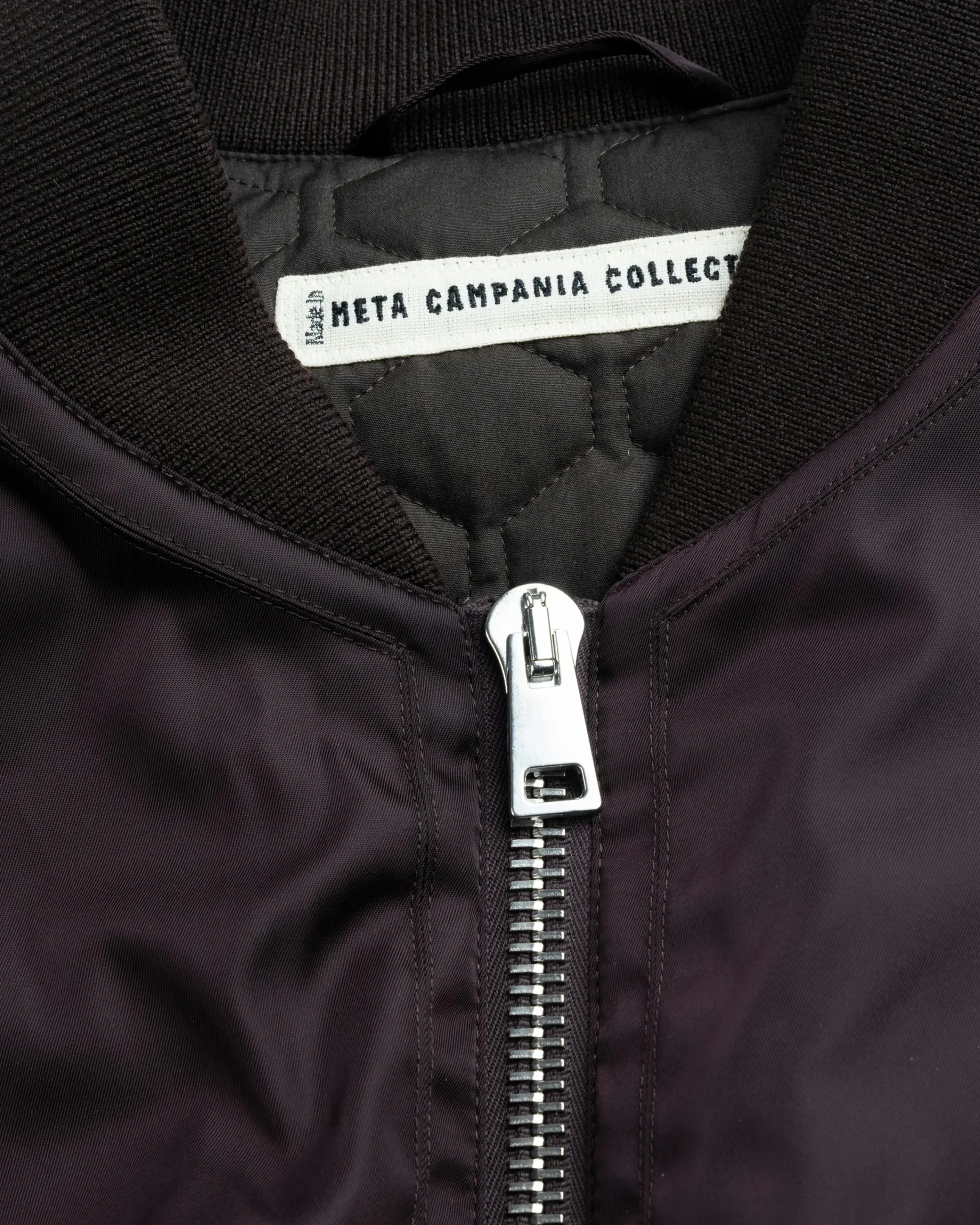 Meta Campania Collective Bastien Nylon Cropped Bomber Dark Chocolate Brown- Outerwear