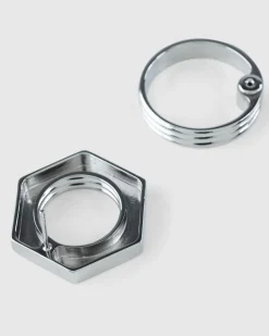 Maison Margiela Bolt and Nut Earring Palladio Burattato- Jewelry
