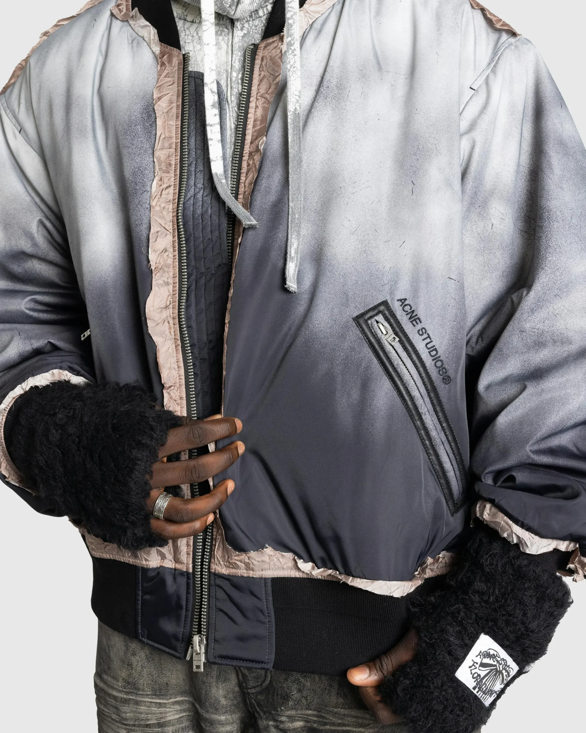 Acne Studios Bomber Jacket Faded Black- Outerwear
