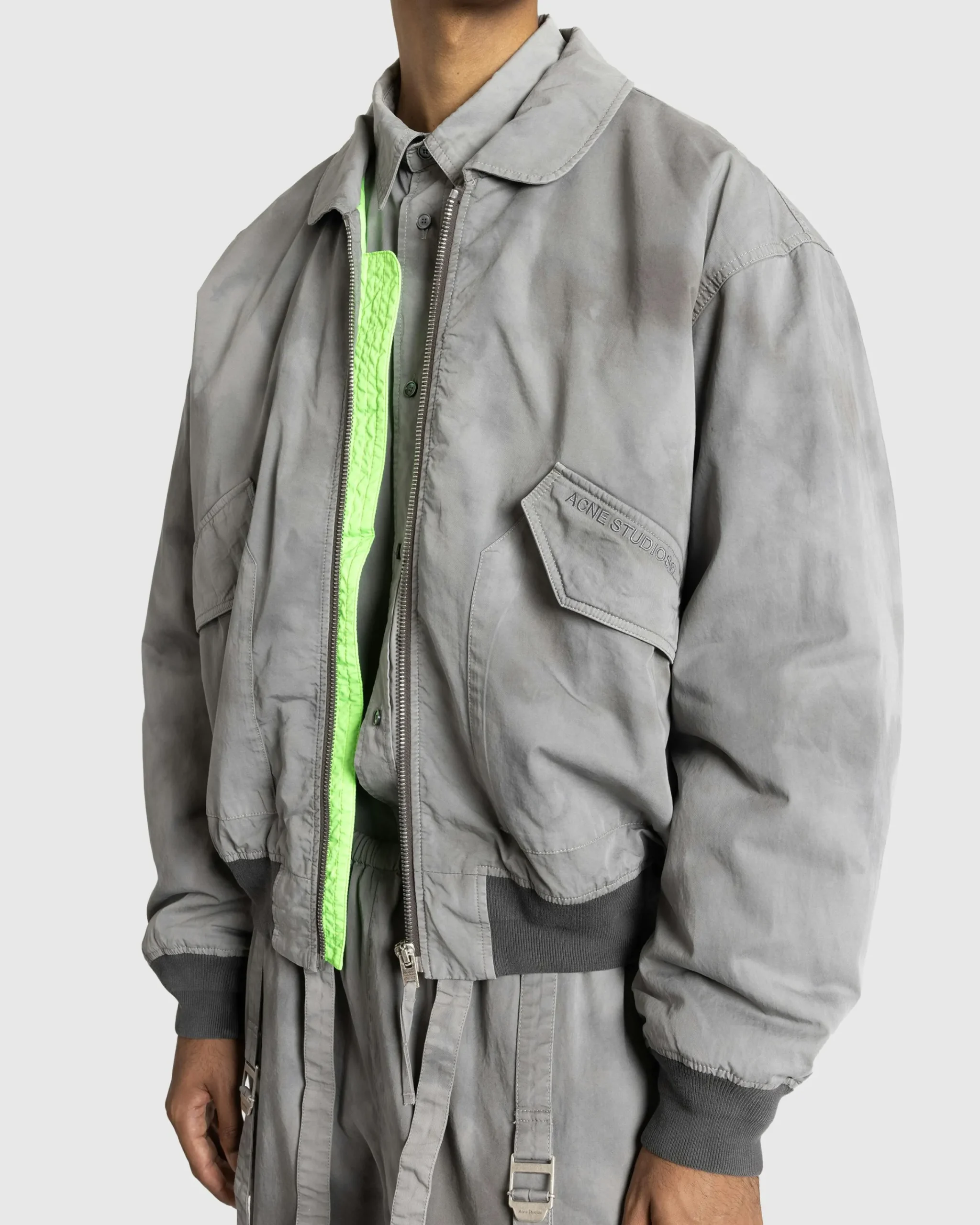 Acne Studios Bomber Jacket Mid Grey- Outerwear