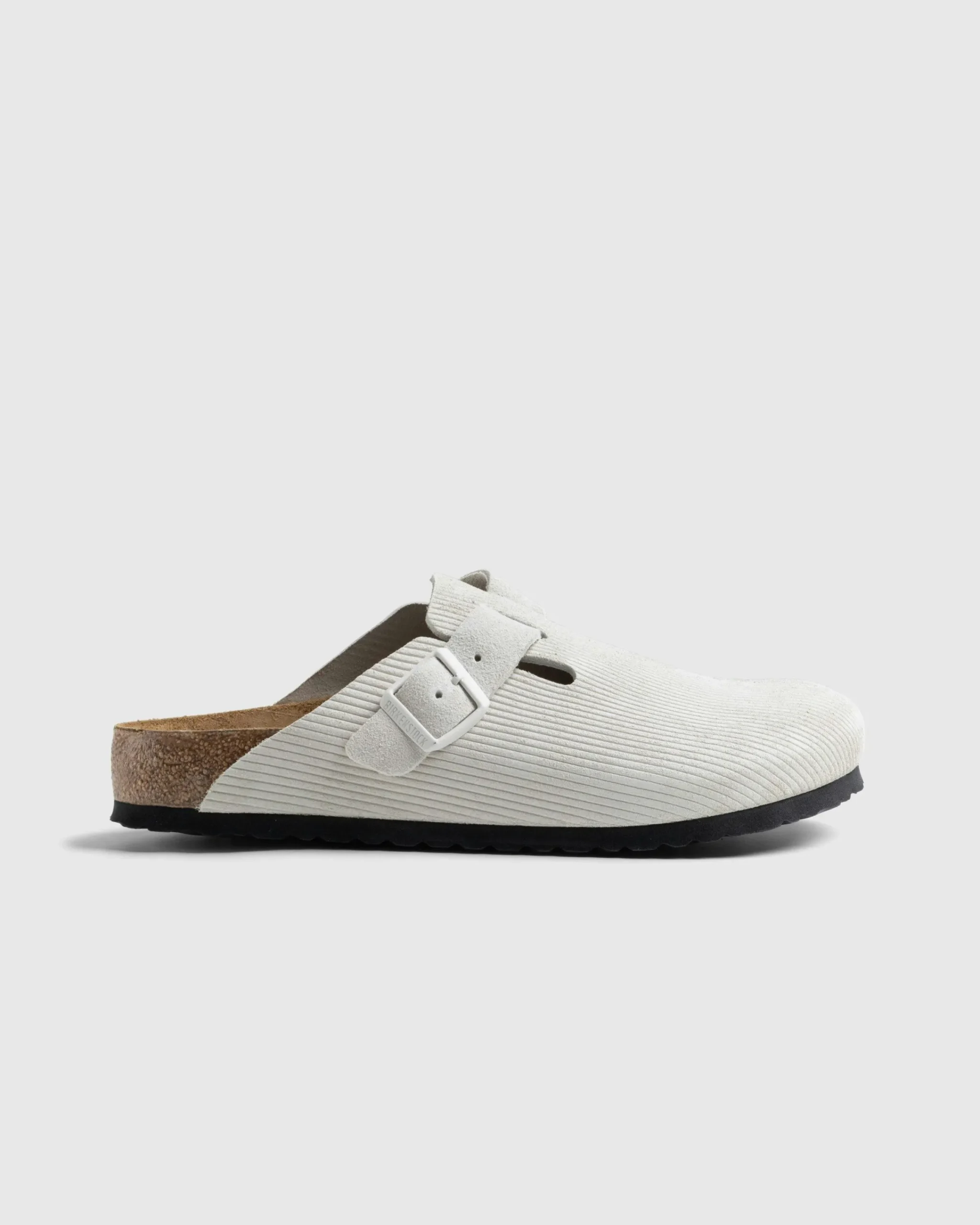 Birkenstock Boston Suede Leather Corduroy Antique White- Shoes
