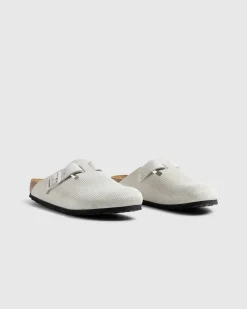 Birkenstock Boston Suede Leather Corduroy Antique White- Shoes