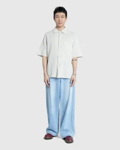 Our Legacy Box Short-Sleeve Shirt Light Authentic Seersucker- Shirts