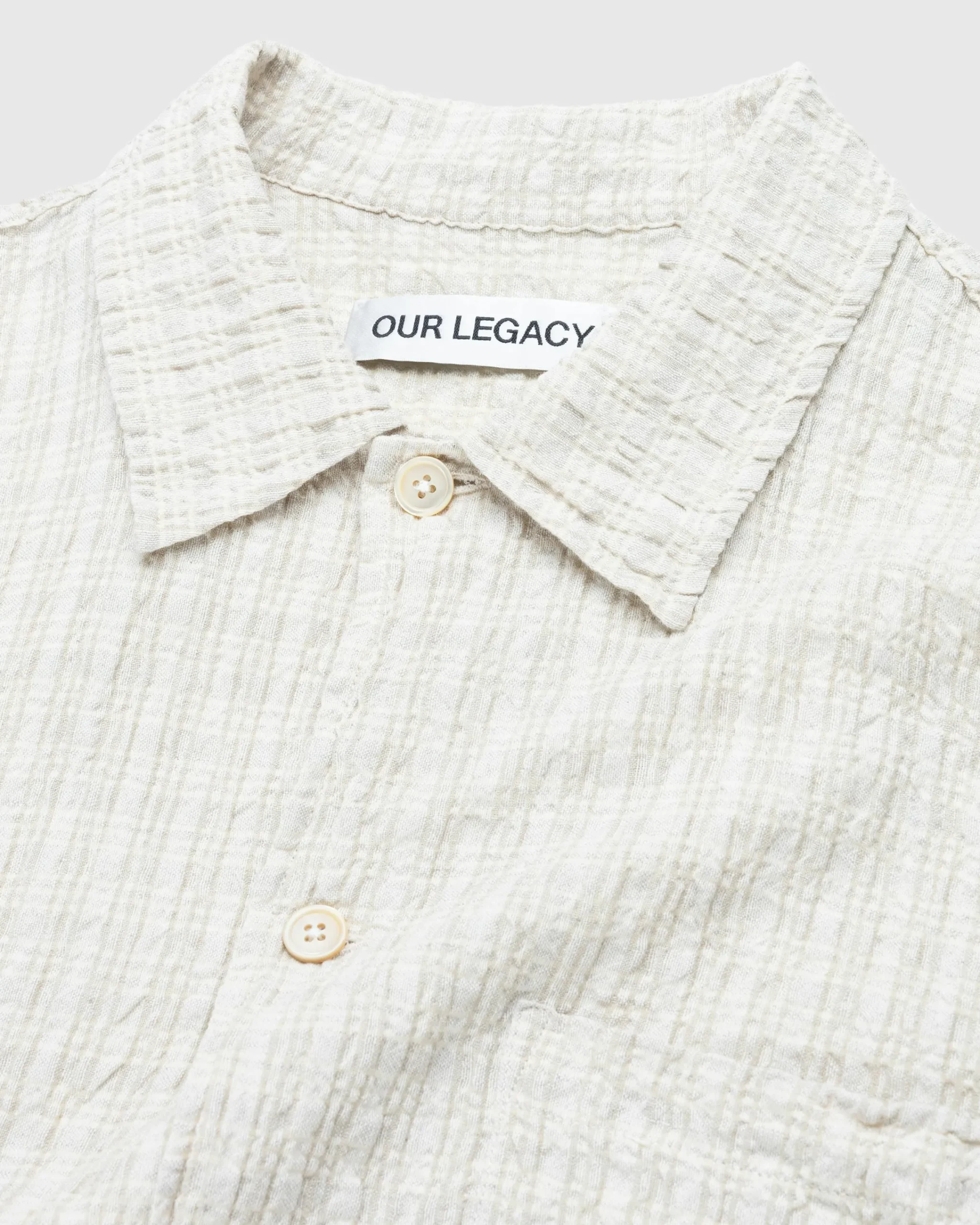 Our Legacy Box Short-Sleeve Shirt Light Authentic Seersucker- Shirts