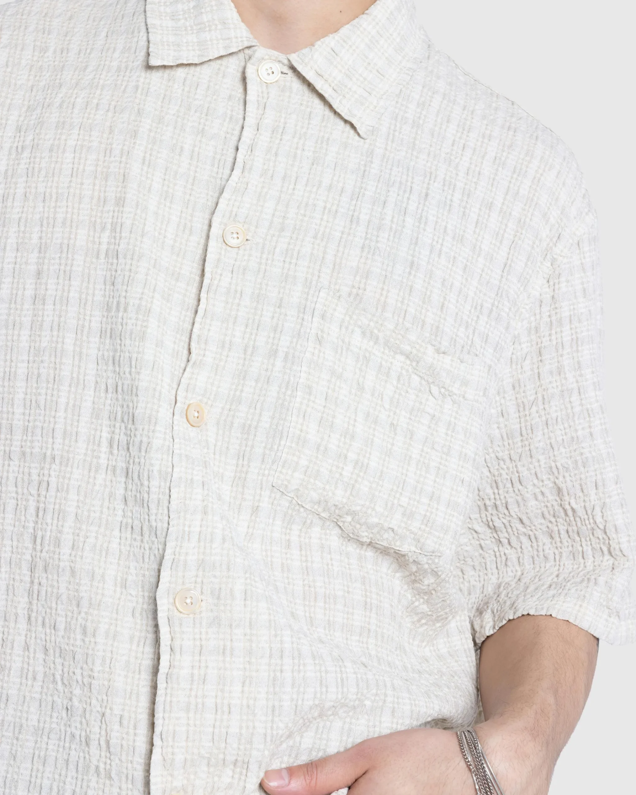 Our Legacy Box Short-Sleeve Shirt Light Authentic Seersucker- Shirts