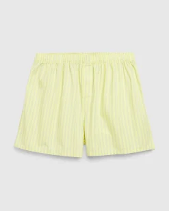 Tekla Boxer Shorts Light Moss Stripes- Underwear And Loungewear