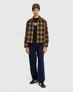 Awake NY Brushed Flannel Shirt Jacket Orange/Multi- Shirts