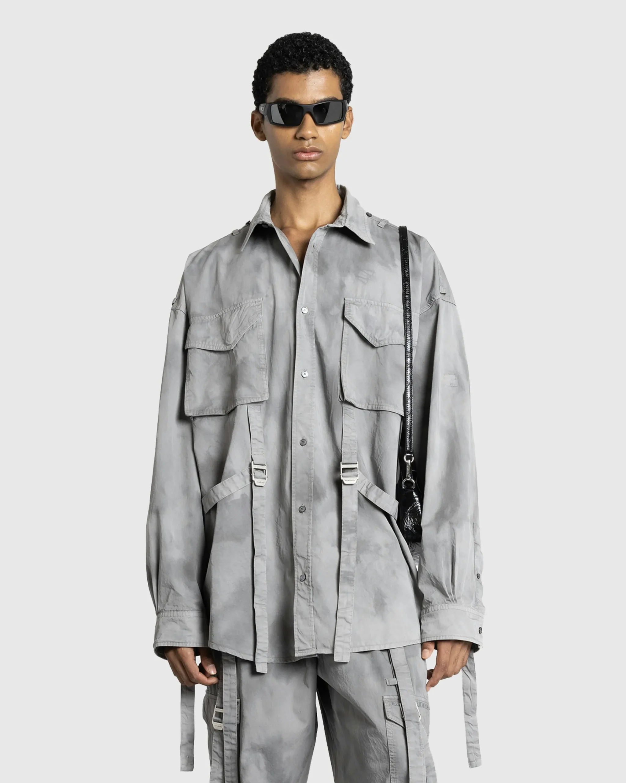 Acne Studios Button-Up Shirt Mid Grey- Shirts