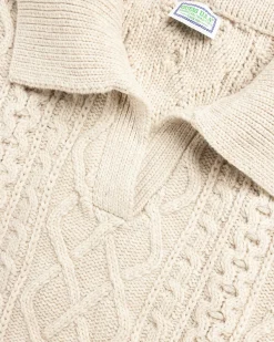 Guess USA Cable Knit Sweater Pearl White Multi- Knitwear