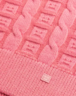Acne Studios Cable Wool Sleeveless Jumper Tango Pink- Knitwear