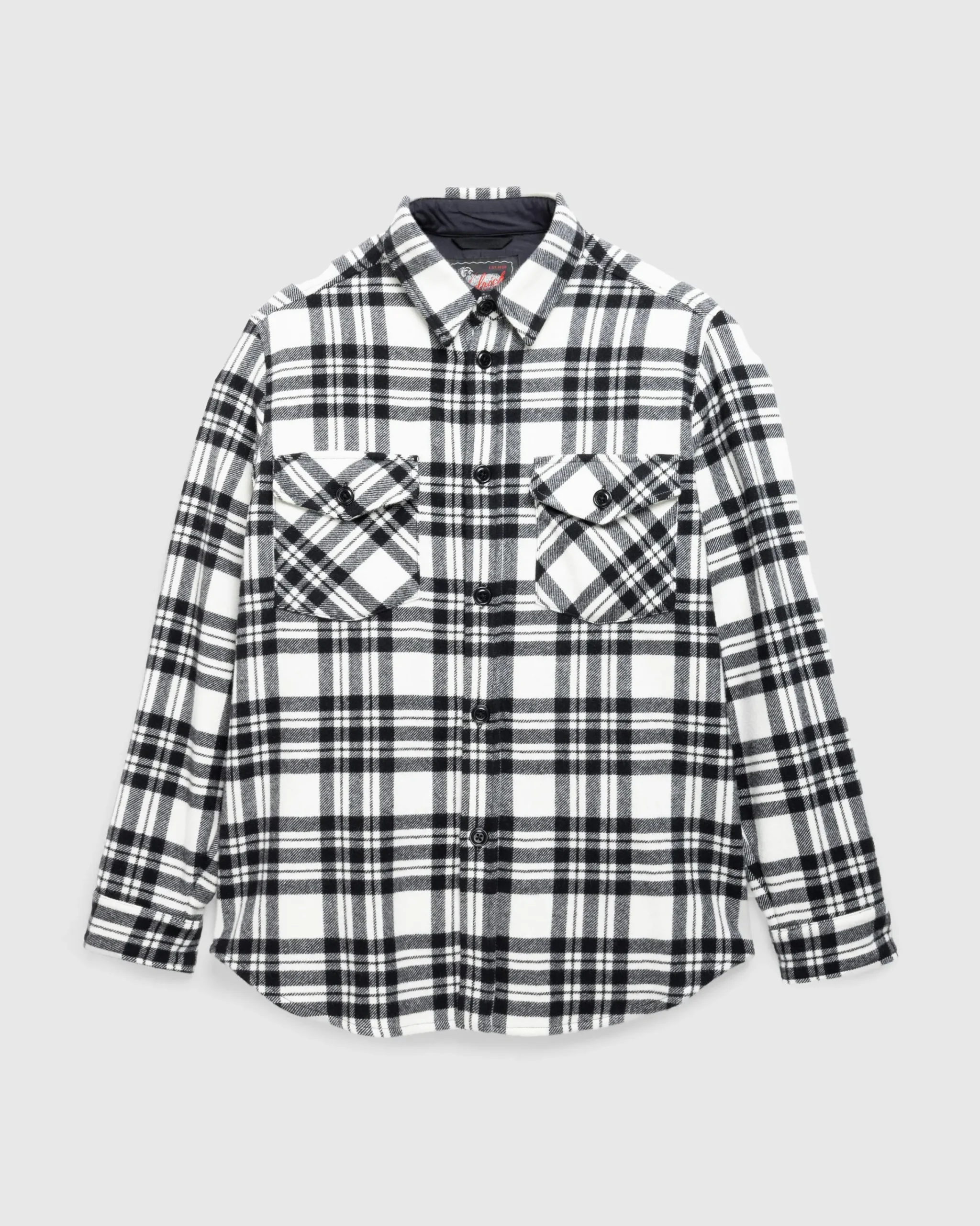 Woolrich Black Label Cashmere Shirt Jacket Black/White- Shirts