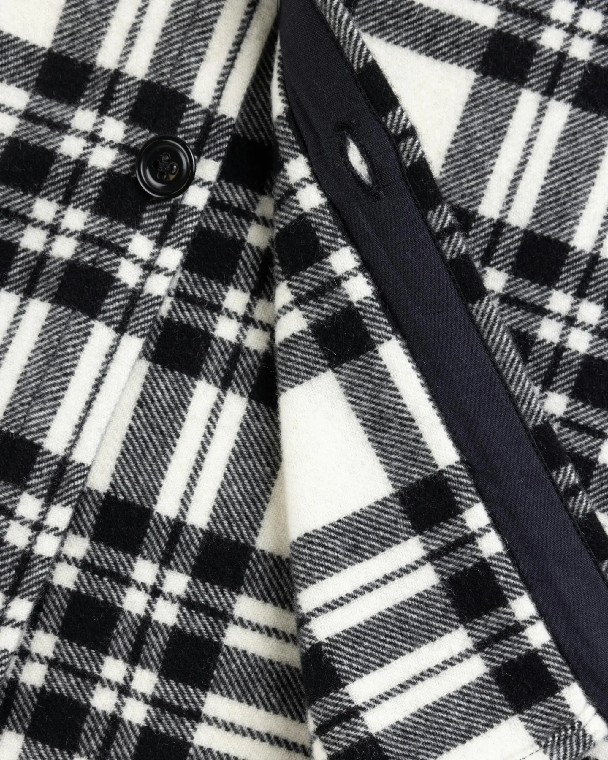 Woolrich Black Label Cashmere Shirt Jacket Black/White- Shirts
