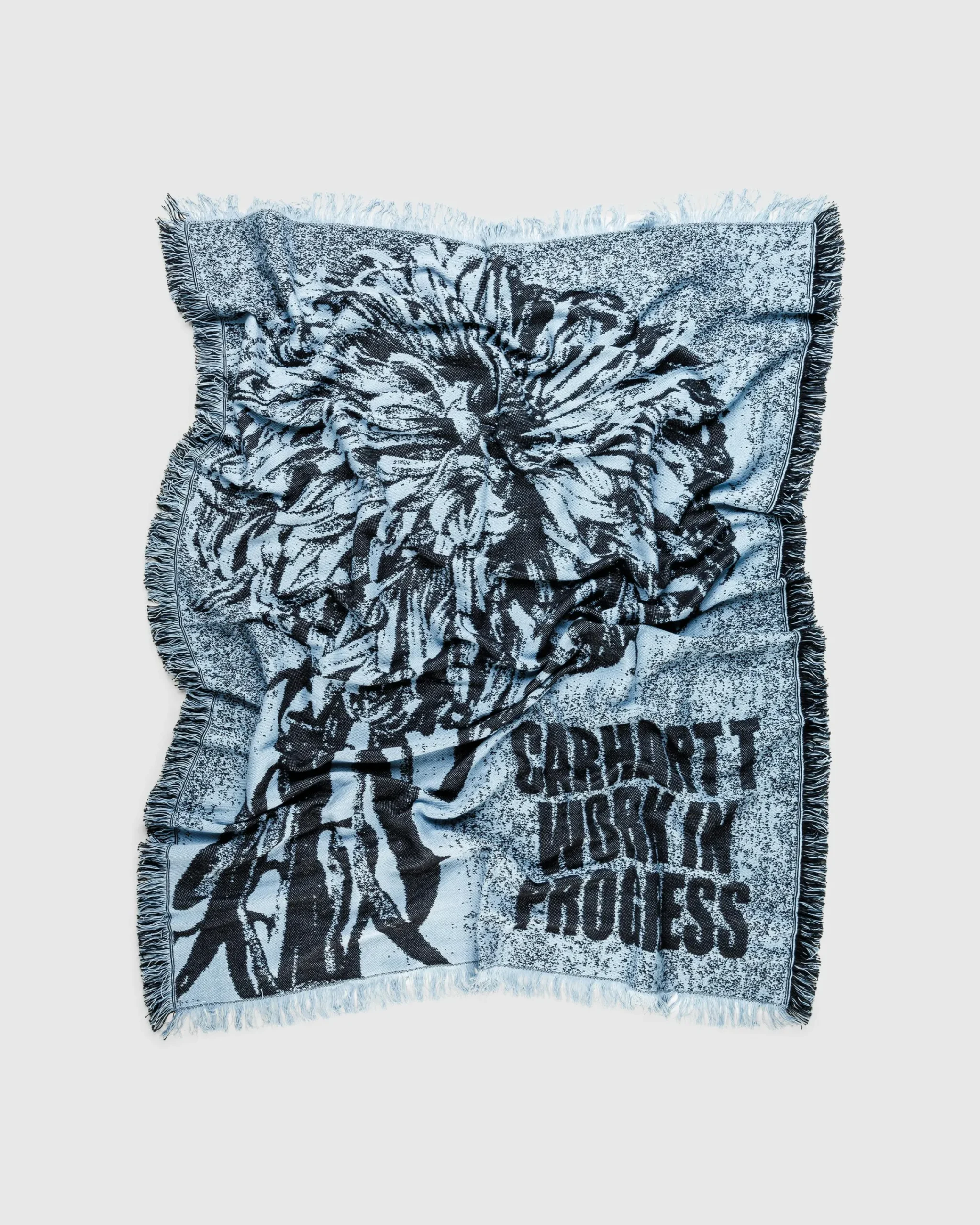 Carhartt WIP Chrysanthemum Woven Blanket Misty Sky/Black- Textiles