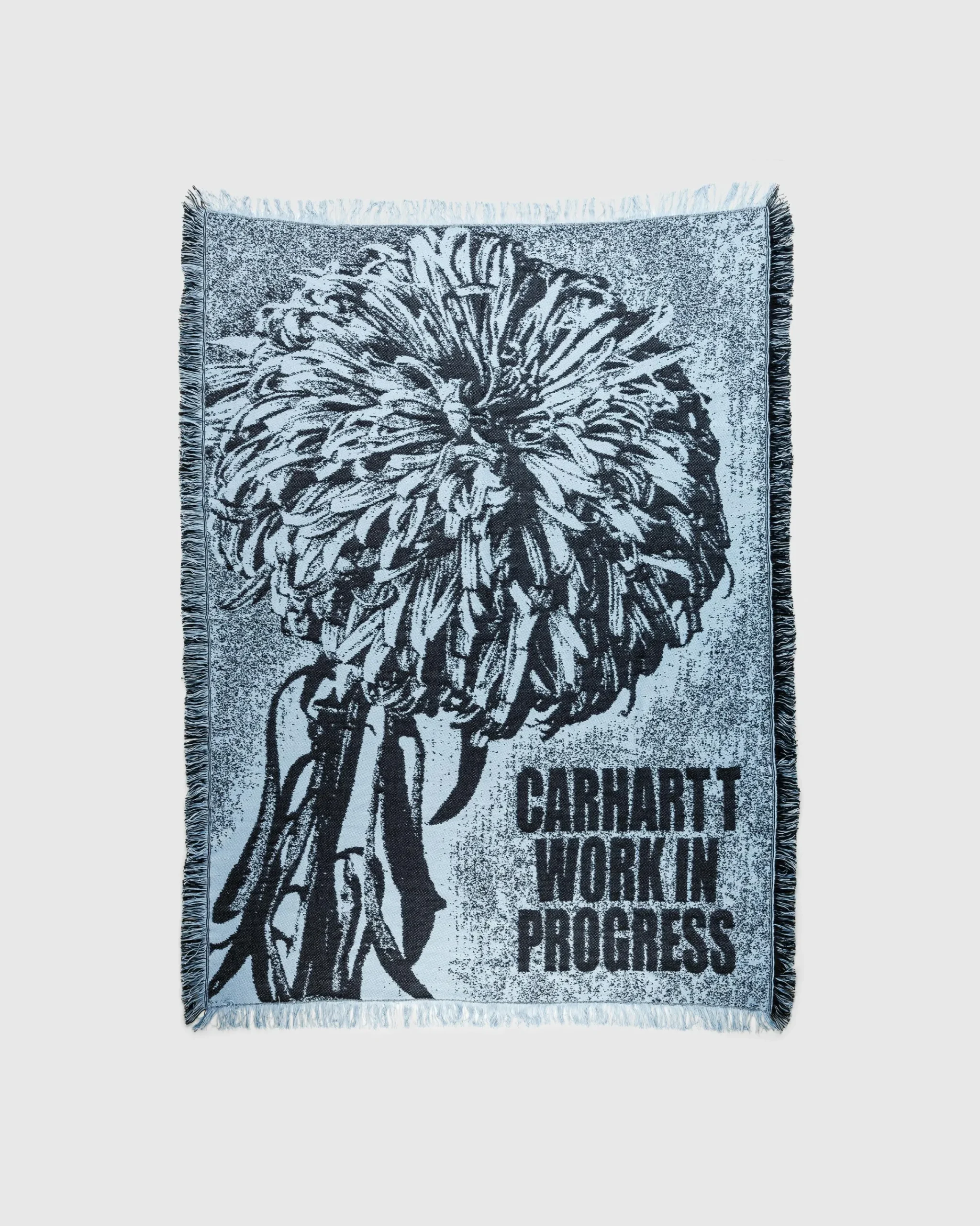 Carhartt WIP Chrysanthemum Woven Blanket Misty Sky/Black- Textiles