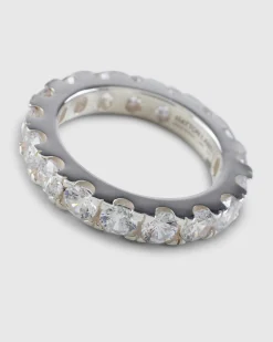 Hatton Labs Classic Eternity Ring Sterling Silver/White- Jewelry
