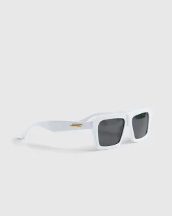 Bottega Veneta Classic Square Sunglasses White/White/Grey- Sunglasses