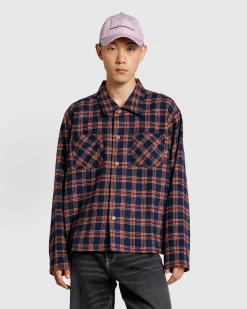 Stockholm Surfboard Club Club Overshirt Red Blue Check- Shirts