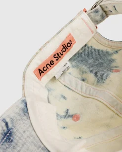 Acne Studios Coated Denim Cap Dirty Blue/Aqua Blue- Hats