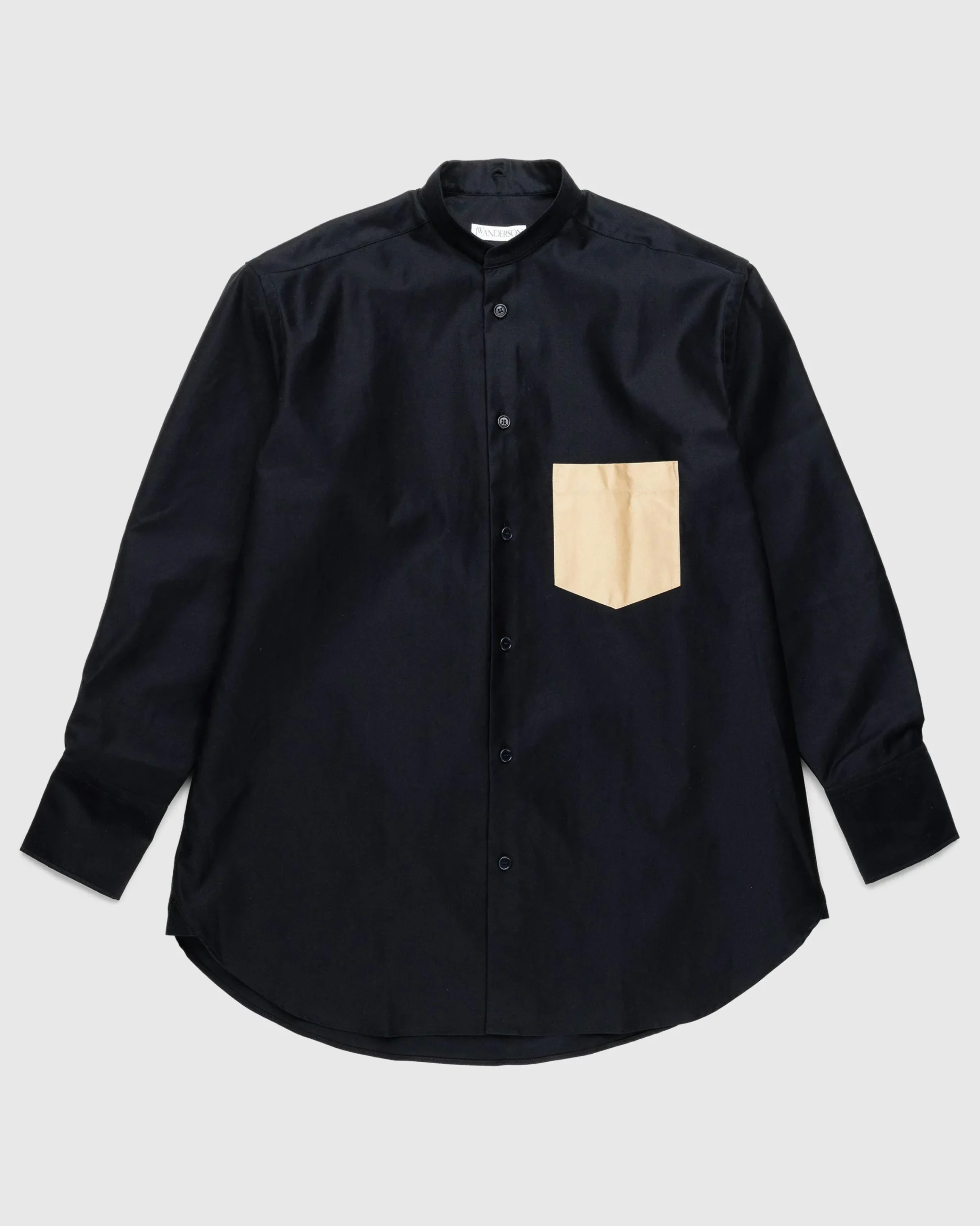 J.W. Anderson Contrast Patch Pocket Oversized Shirt Navy- Shirts