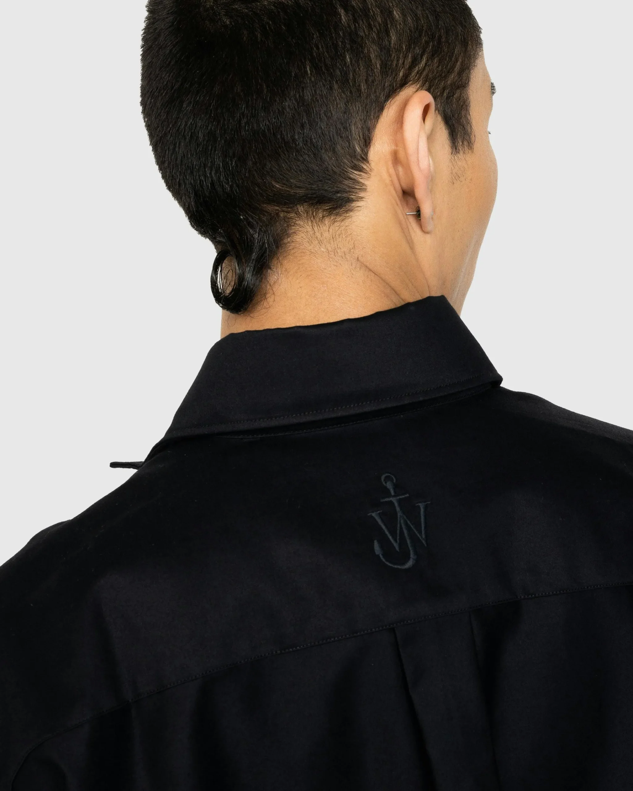 J.W. Anderson Contrast Patch Pocket Oversized Shirt Navy- Shirts