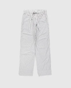 Tekla Cotton Poplin Pyjamas Pants Hopper Stripes- Underwear And Loungewear