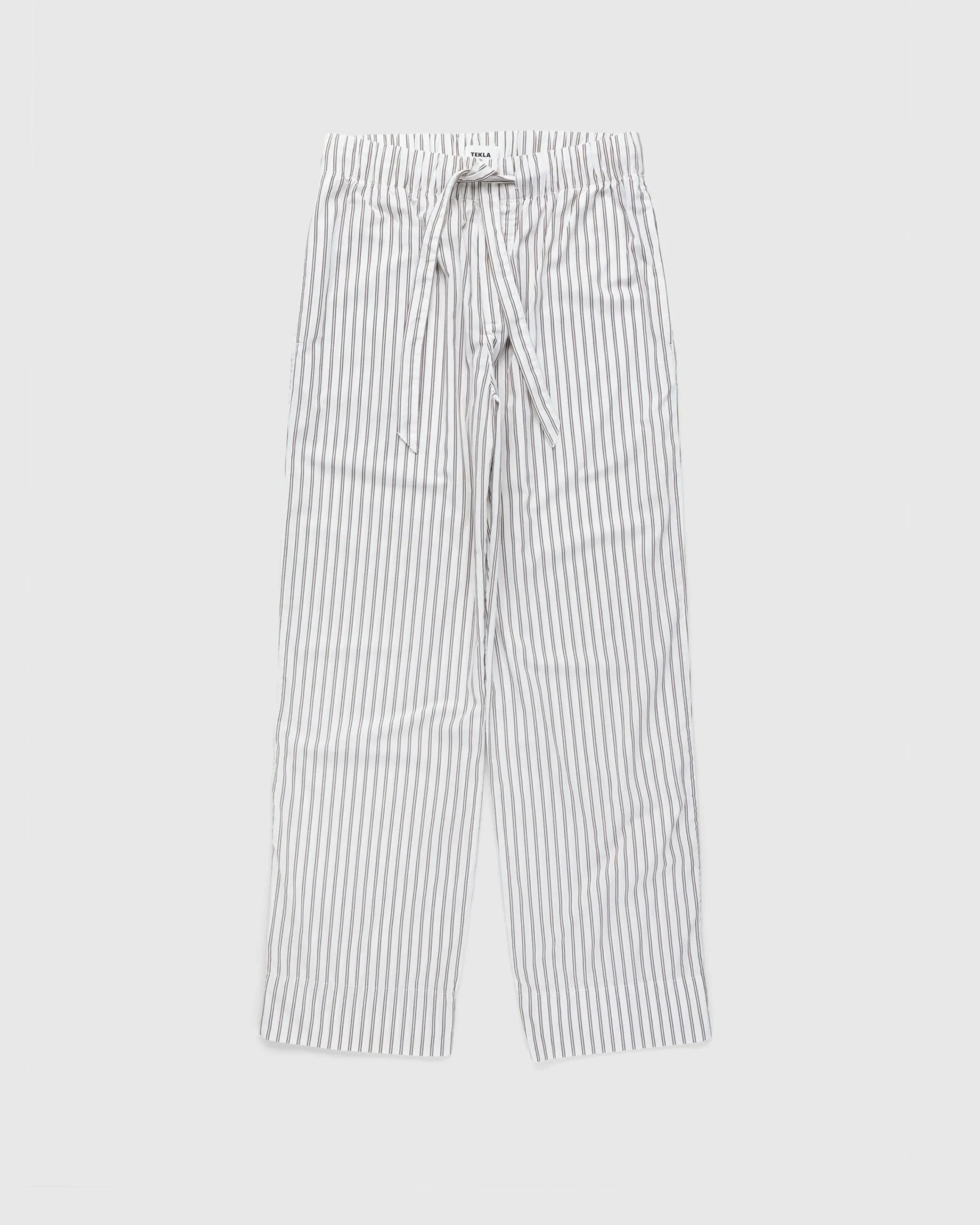Tekla Cotton Poplin Pyjamas Pants Hopper Stripes- Underwear And Loungewear