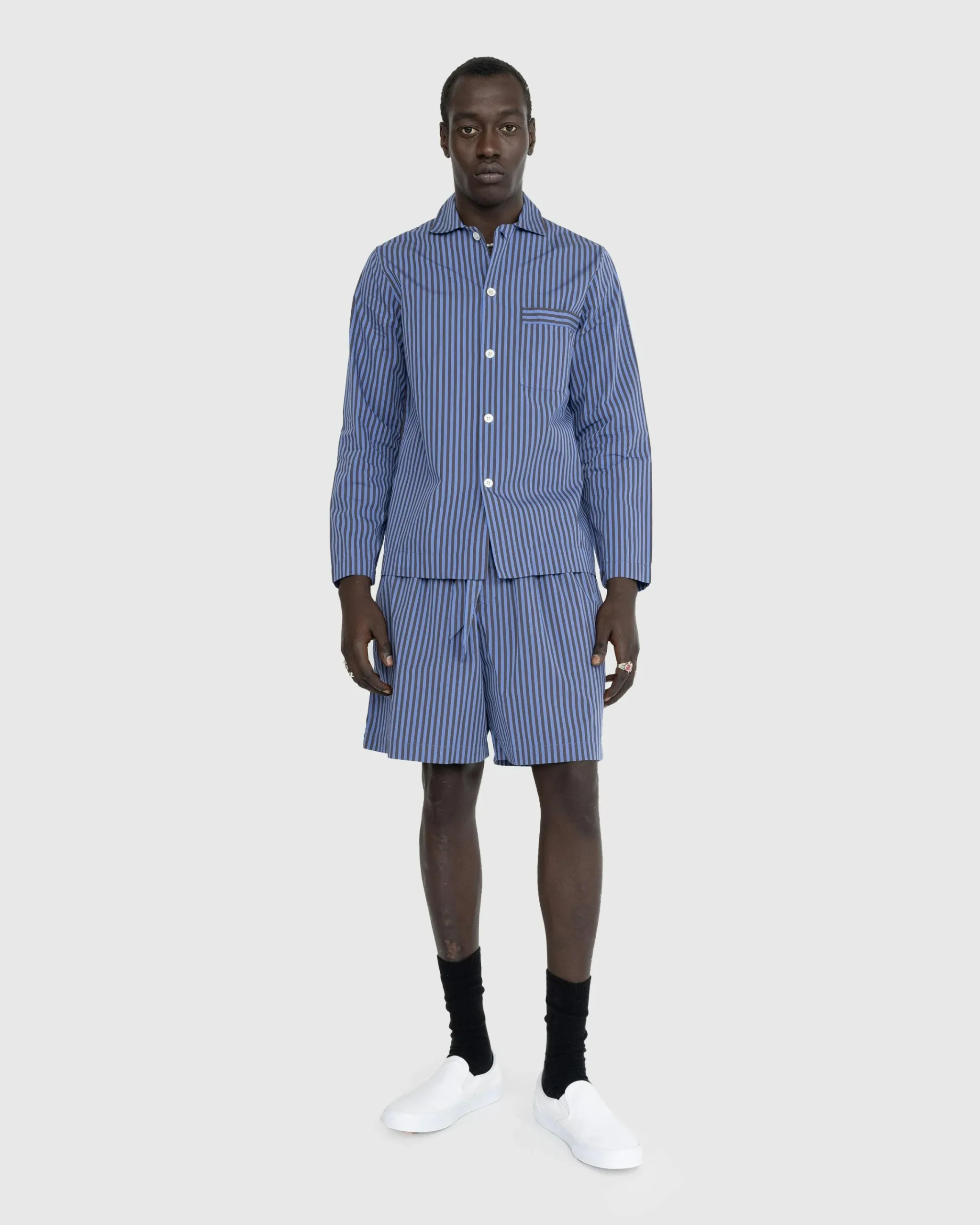 Tekla Cotton Poplin Pyjamas Shirt Stripes- Underwear And Loungewear