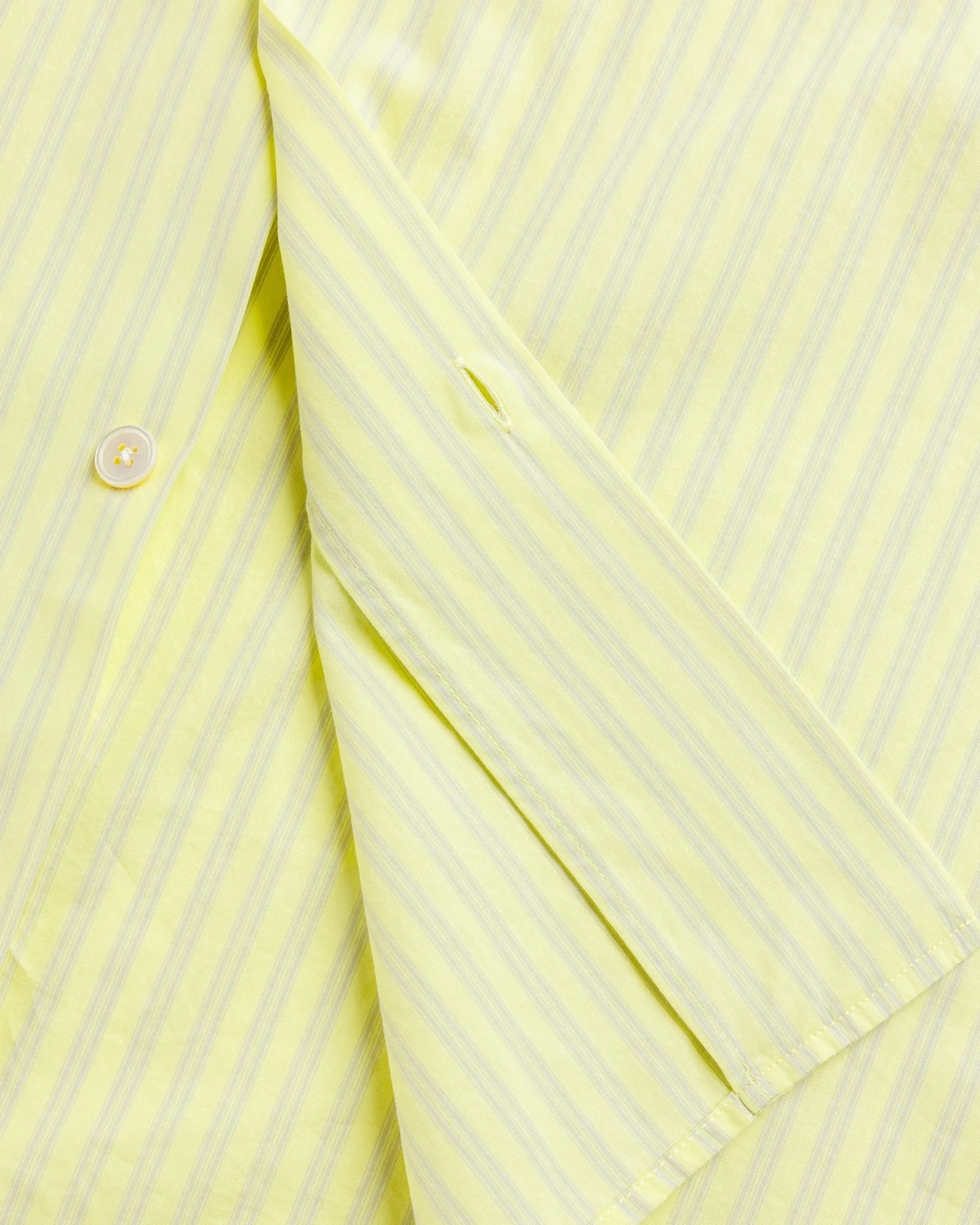 Tekla Cotton Poplin Pyjamas Shirt Light Moss Stripes- Underwear And Loungewear