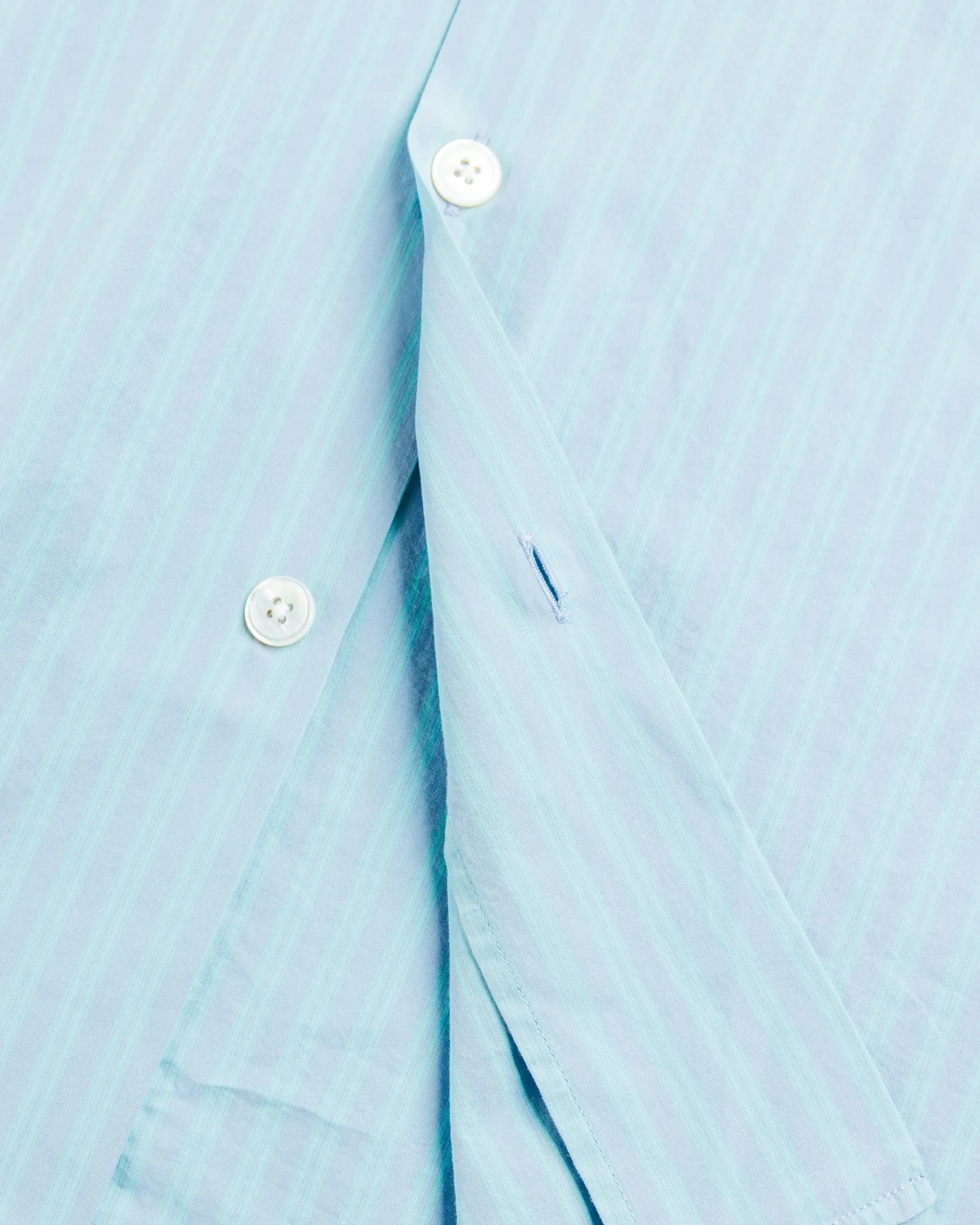 Tekla Cotton Poplin Pyjamas Shirt Mist Stripes- Underwear And Loungewear