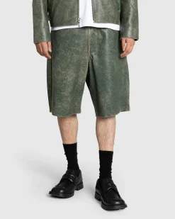 Guess USA Crackle Leather Shorts Castle Green Multi- Shorts