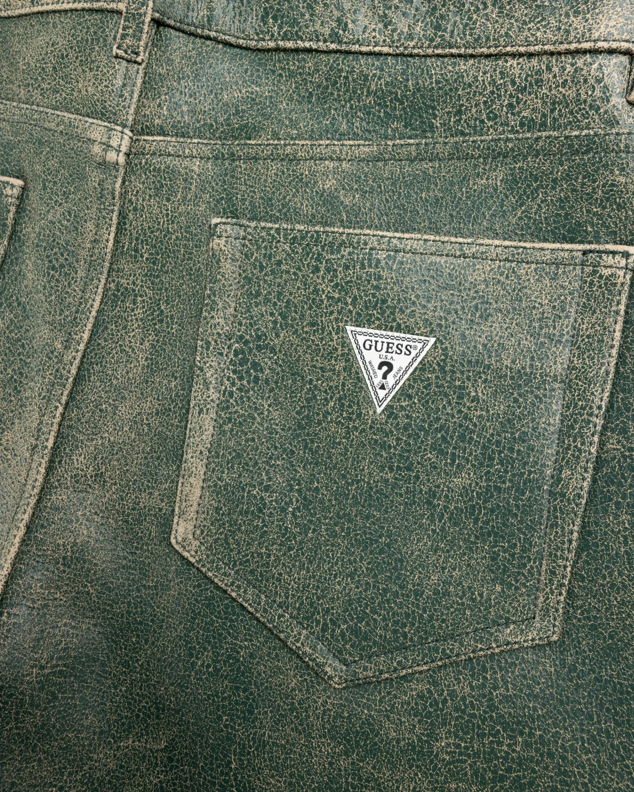 Guess USA Crackle Leather Shorts Castle Green Multi- Shorts