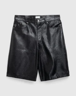 Guess USA Crackle Leather Shorts Jet Black Multi- Shorts