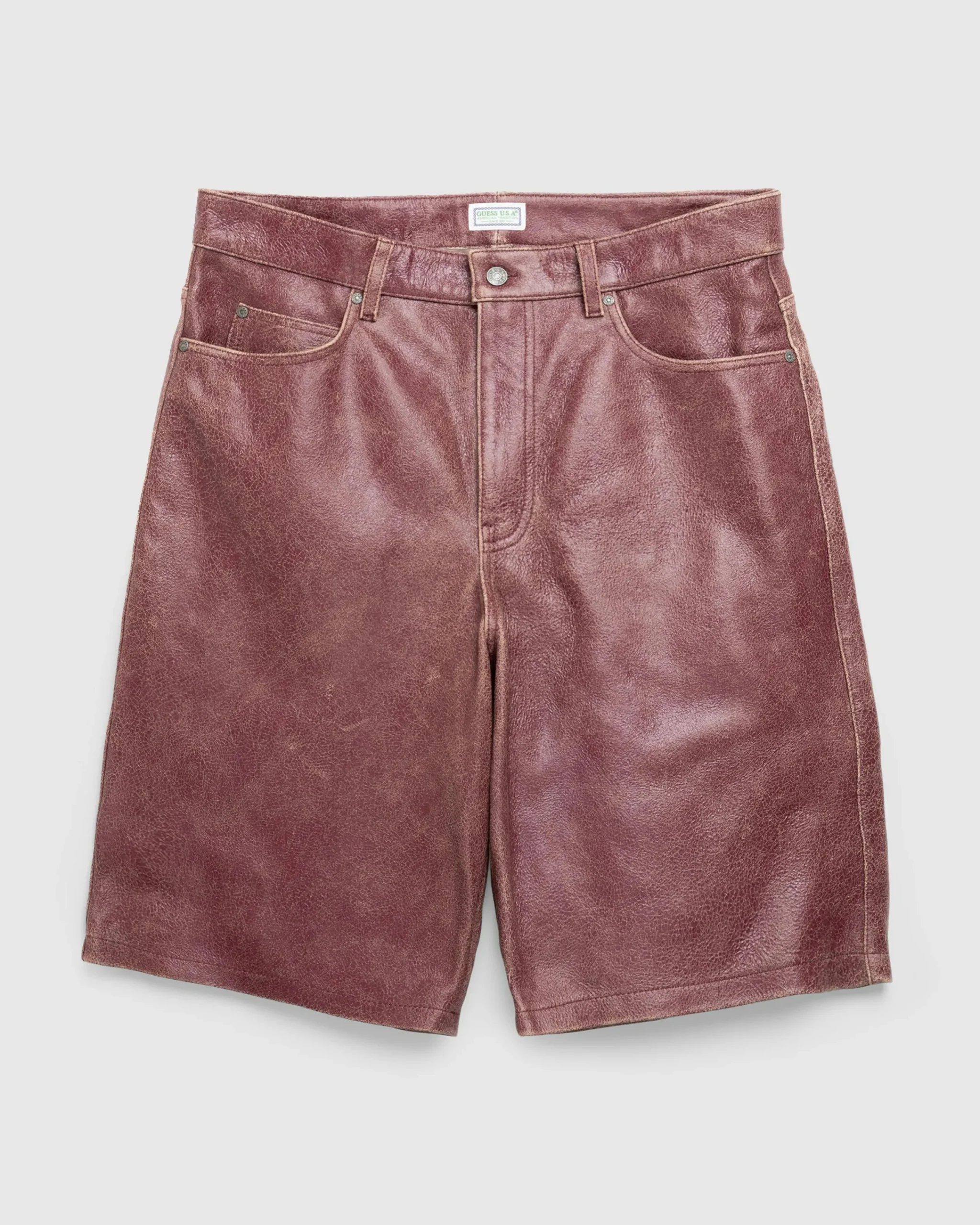 Guess USA Crackle Leather Shorts Petite Syrah Multi- Shorts