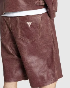 Guess USA Crackle Leather Shorts Petite Syrah Multi- Shorts