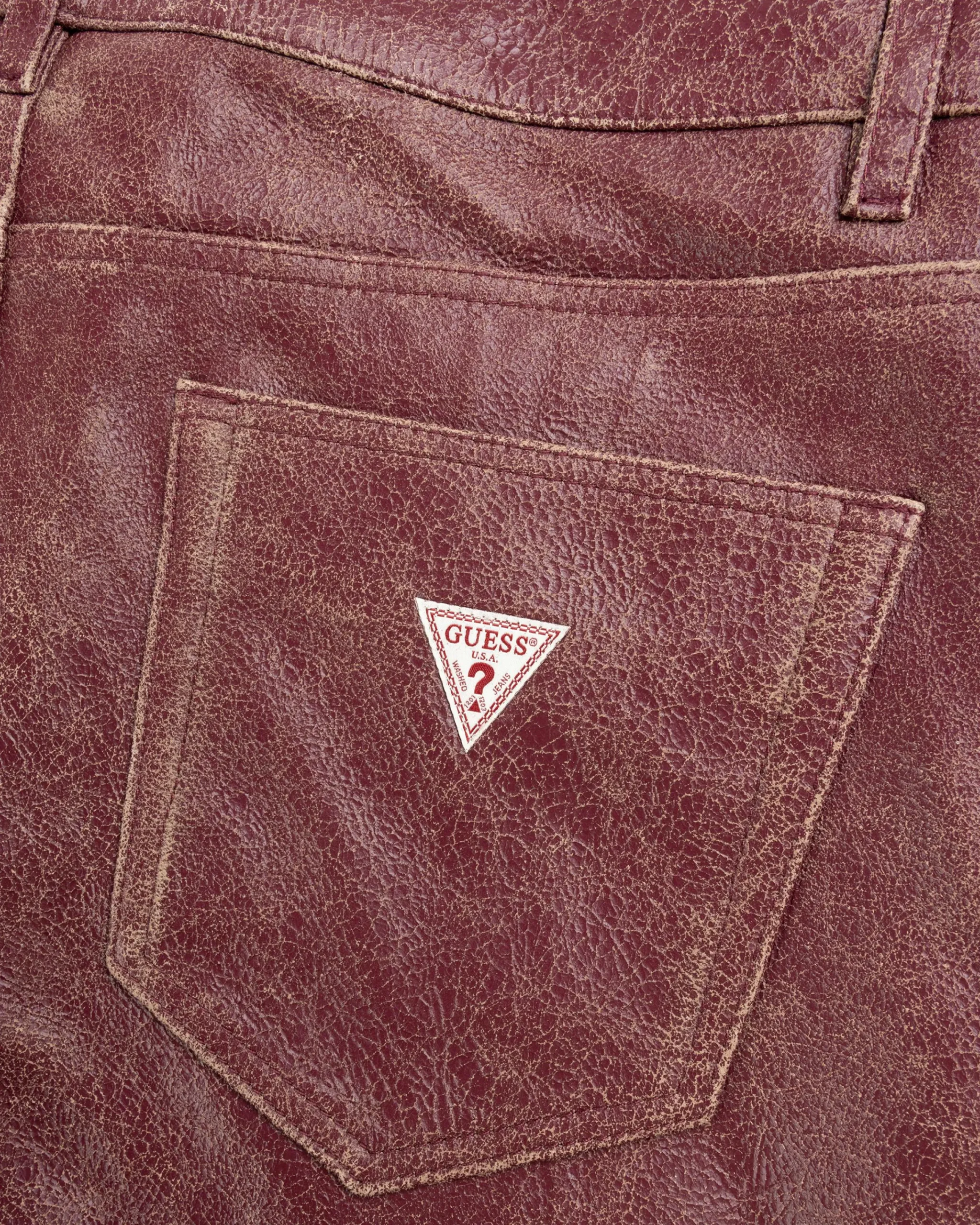 Guess USA Crackle Leather Shorts Petite Syrah Multi- Shorts