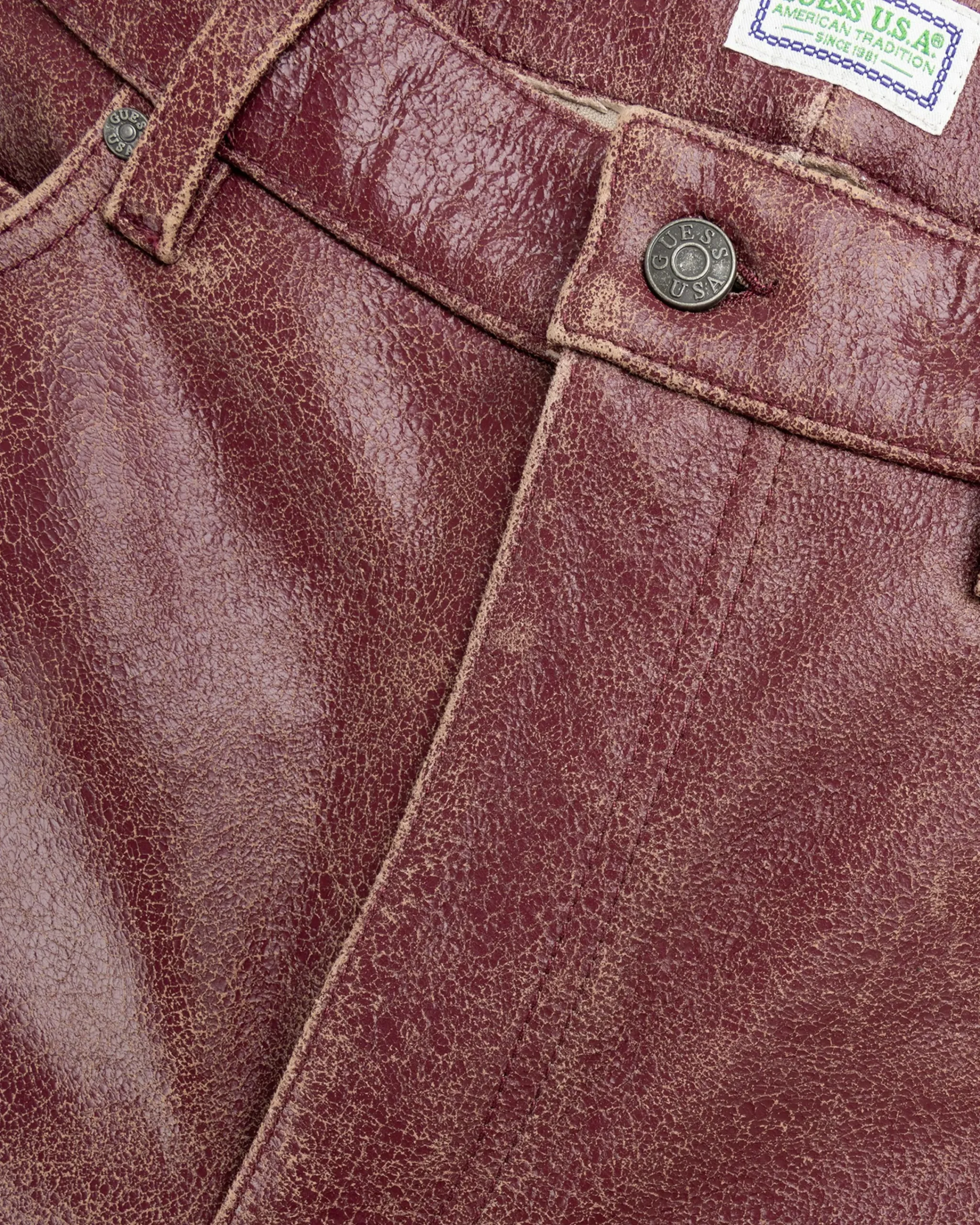 Guess USA Crackle Leather Shorts Petite Syrah Multi- Shorts