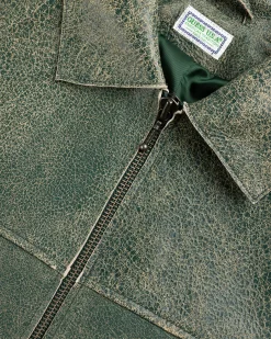 Guess USA Crackled Leather Jacket Castle Multi- Outerwear