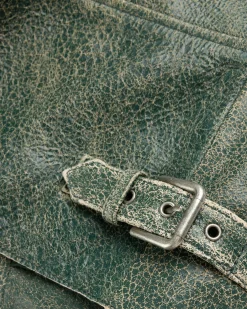 Guess USA Crackled Leather Jacket Castle Multi- Outerwear